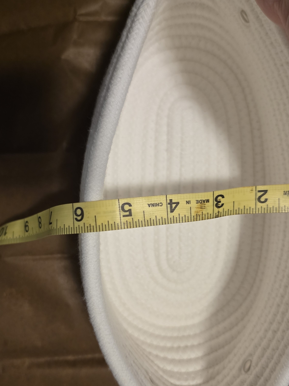 White Braided Rope Bucket With Small Handles - Picture 5 of 10